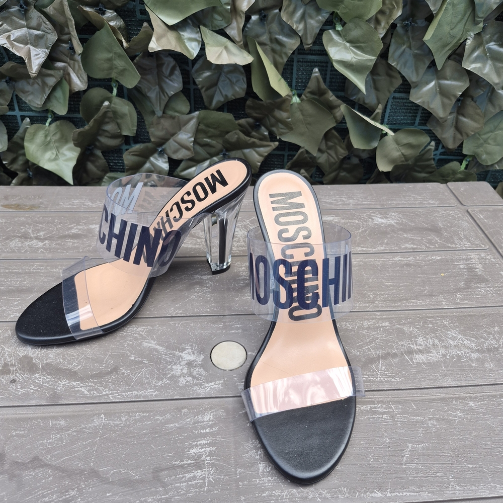 Moschino Black and Transparent Heels